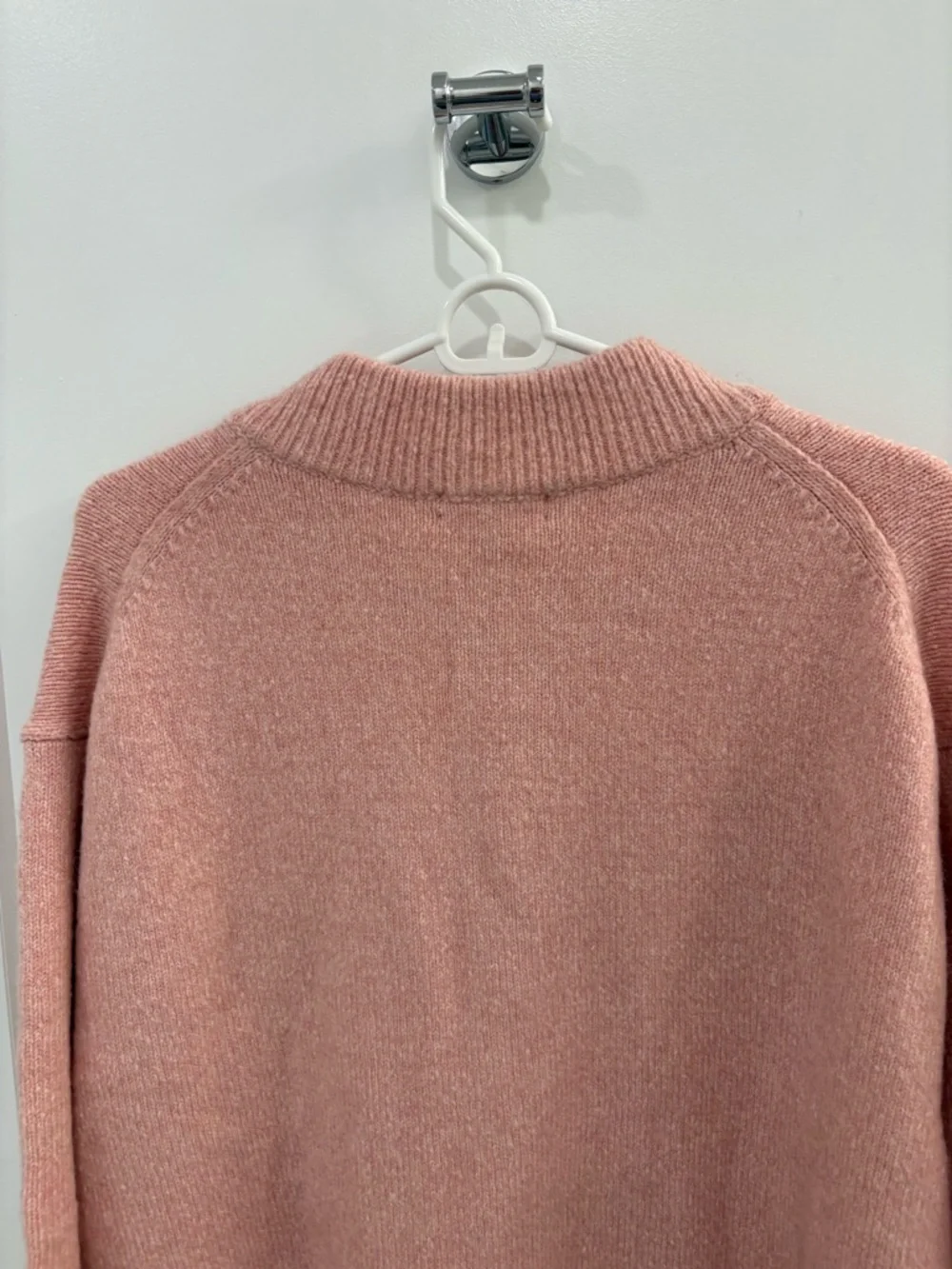 J.Crew Dusty Rose Oversized Milano Stitch Wool Alpaca Blend Cardigan Size Medium - Picture 11 of 16